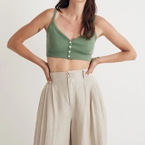 Madewell V-Neck Button-Front Crop Tank